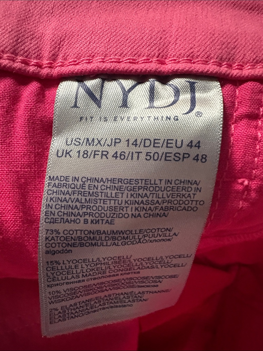 NYDJ Bright Pink Straight-Leg Jeans - Picture 6 of 6